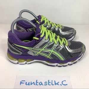 Asics Gel-Kayano 21 Women's Size: 7.5 Gray & Purple Running Shoes Sneakers T4H7N